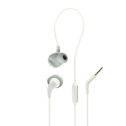 JBL Endurance Run 2 Wired - White - Waterproof Wired Sports In-Ear Headphones - Hero image number null